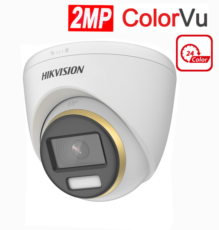 Hikvision DS-2CE72DF3T-F 2MP ColorVu HD Analog Turret Camera 2.8mm Lens (Full-Color, Night Vision)