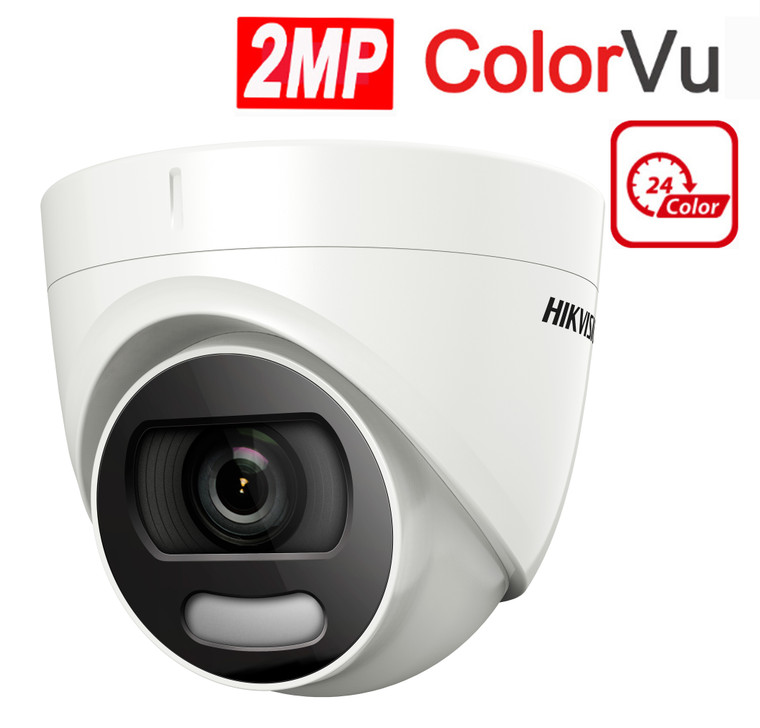 Hikvision DS-2CE72DFT-FC ColorVu 2MP HD Analog Turret Camera – 3.6mm Lens (Full-Color Night Vision)