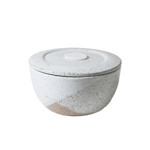 The Wanderer Set of Two  Containers in White Speckle by Robert Gordon