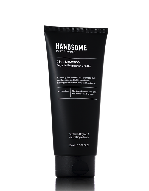 HANDSOME Men's Skincare - Organic 2 in 1 Shampoo/Conditioner - Organic Peppermint / Nettle - 200ml