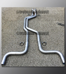 92-97 Ford Thunderbird Dual Exhaust Tubing - 2.5 Inch 409 Stainless with X-Pipe