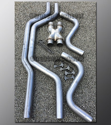 92-97 Ford Thunderbird Dual Exhaust Tubing - 2.25 Inch Aluminized with X-Pipe