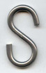 1/8" S-Hook, Type 316 Stainless Steel, Import.