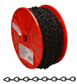 14 X 200 ft. Reel, Single Jack Chain, Black Zinc Plated Steel