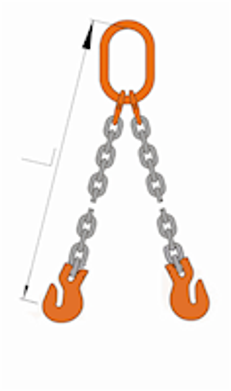 7/32 Mechanical Chain Sling. Gr 100 Alloy, Double Leg, Obl Link