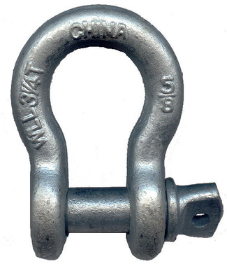 1 1/2" SPA Shackle, HDG, 17 Ton WLL, Import.