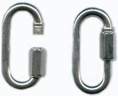 3/16" Quick Links, Zinc Plated Steel, 400 lbs. WLL, Import.