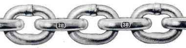 1/4" BBB Hot-Dipped Galvanized Windlass Chain, 1,300 lbs. WLL, 1 ft. Sample, ACCO Brand, Made In USA, Shipping Extra.