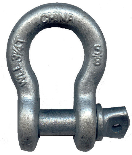 1 3/4" SPA Shackle, HDG, 25 Ton WLL, Import.