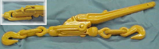 Load Binder - Yellow Safety Cam Lever Type, 5/16" G7-3/8" G7, 6,600 lbs. WLL, Imported.
