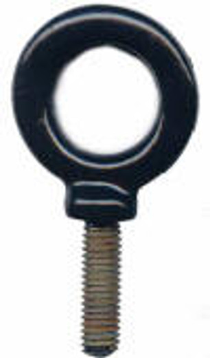 3/8"-16 X 1"-1/4" Forged Eye Bolt, Black Powder Coated.