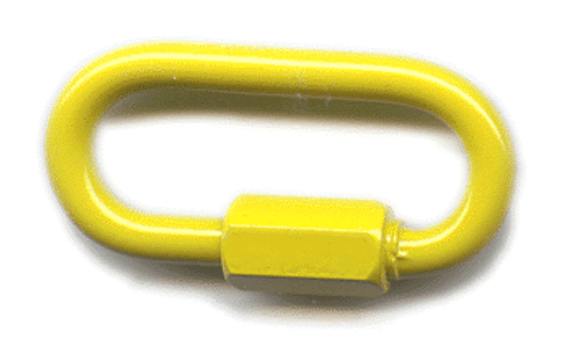 3/8" Quick Link, Yellow Powder Coat/Zinc, 2,200 lbs. WLL.