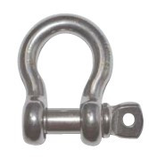 1/2" SPA Shackle, Type 316 Stainless Steel, 1 1/2 Ton WLL, Import.