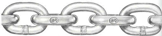 7/16" G4 High Test Hot-Dipped Galvanized Windlass Chains, 1 ft. Sample, ACCO Brand, Made In USA, Shipping Extra. 7/16" G4 High Test Hot-Dipped Galvanized Windlass Chains, 1 ft. Sample, ACCO Brand, Made In USA, Shipping Extra.