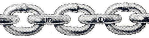 3/8" BBB Hot-Dipped Galvanized Windlass Chain, 2,650 lbs. WLL, 1 ft. Sample, ACCO Brand, Made In USA, Shipping Extra. 3/8" BBB Hot-Dipped Galvanized Windlass Chain, 2,650 lbs. WLL, 1 ft. Sample, ACCO Brand, Made In USA, Shipping Extra.