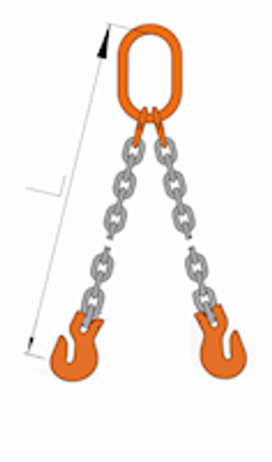 1/2" Mechanical Chain Sling. Gr 100 Alloy, Double Leg, Obl Link, Grab Hook, Tagged And Certified 26,000 lbs. WLL, Pewag Brand, Free Shipping! 1/2" Mechanical Chain Sling. Gr 100 Alloy, Double Leg, Obl Link, Grab Hook, Tagged And Certified 26,000 lbs. WLL, Pewag Brand, Free Shipping!