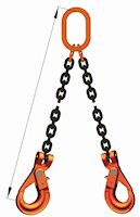 1/2" Mechanical Chain Sling. Gr 100 Alloy, Double Leg, Obl Link, Self-Locking Hook, Tagged And Certified 26,000 lbs. WLL, Free Shipping!
