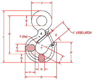 Eye Type Hook for Hoist #1000-15, #1000-25, and more