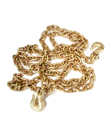 G80 Binder Chain 1/4" X 20 Ft W/ G70 Clevis Grab Hooks, 3300 Lbs