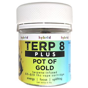 Terp 8 PLUS // Pot of Gold Delta-8 + Delta-10 THC Vape Cartridge (Super Deal) Terp 8 PLUS // Pot of Gold Delta-8 + Delta-10 THC Vape Cartridge (Super Deal)