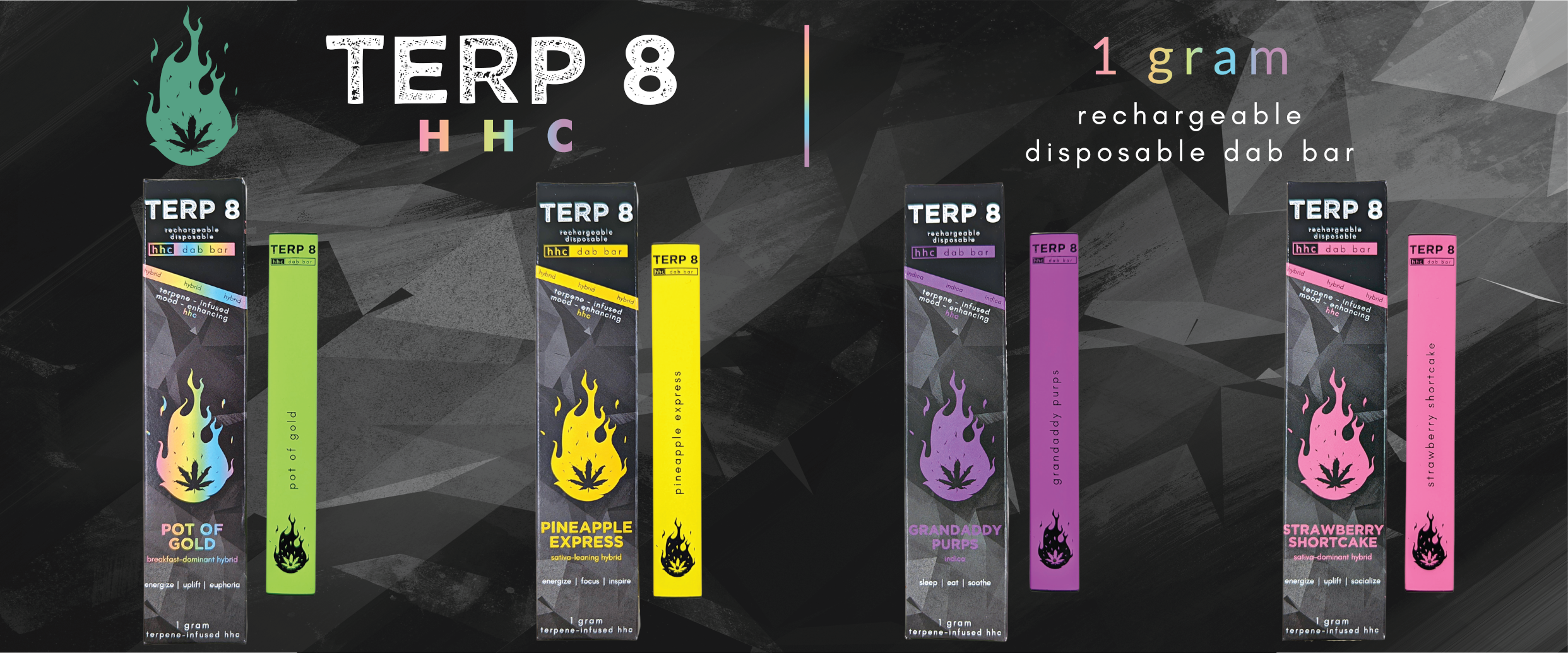 Terp 8 HHC Rechargeable Disposable Dab Bars 1 Gram