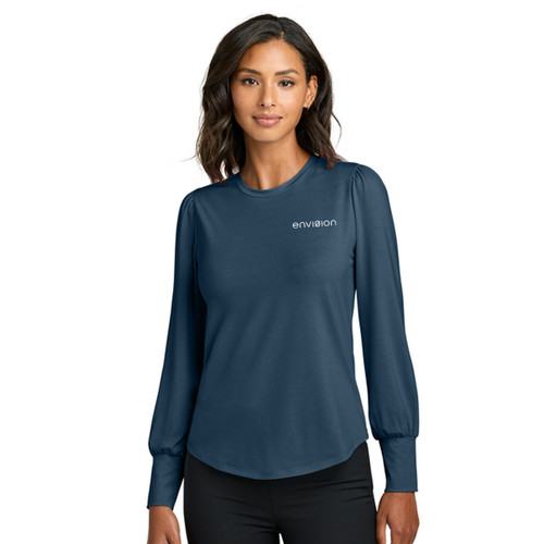 Mercer+Mettle Women's Stretch Jrsy LS  Blouse Top