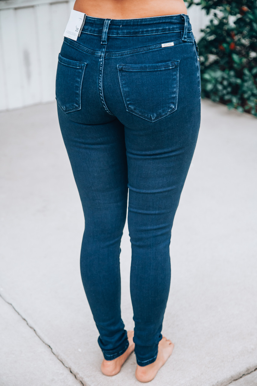 KanCan Annaka Mid Rise Super Skinny Jeans: Dark Wash - Off the Racks ...