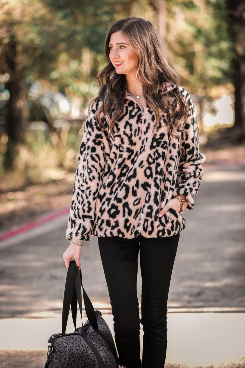 Lynn Pullover: Blush Leopard - Off the Racks Boutique