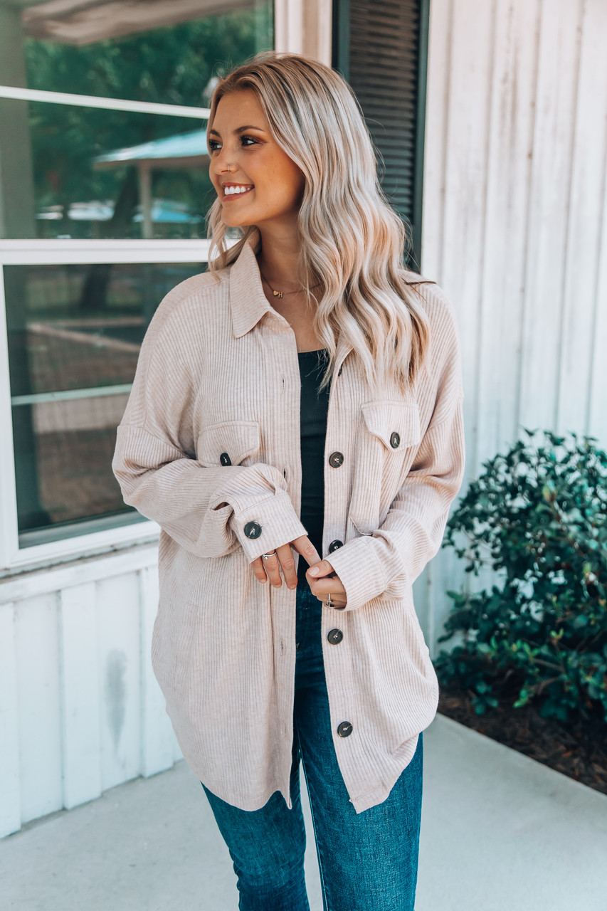 Always Iconic Ribbed Shacket Ash Blush Off the Racks Boutique