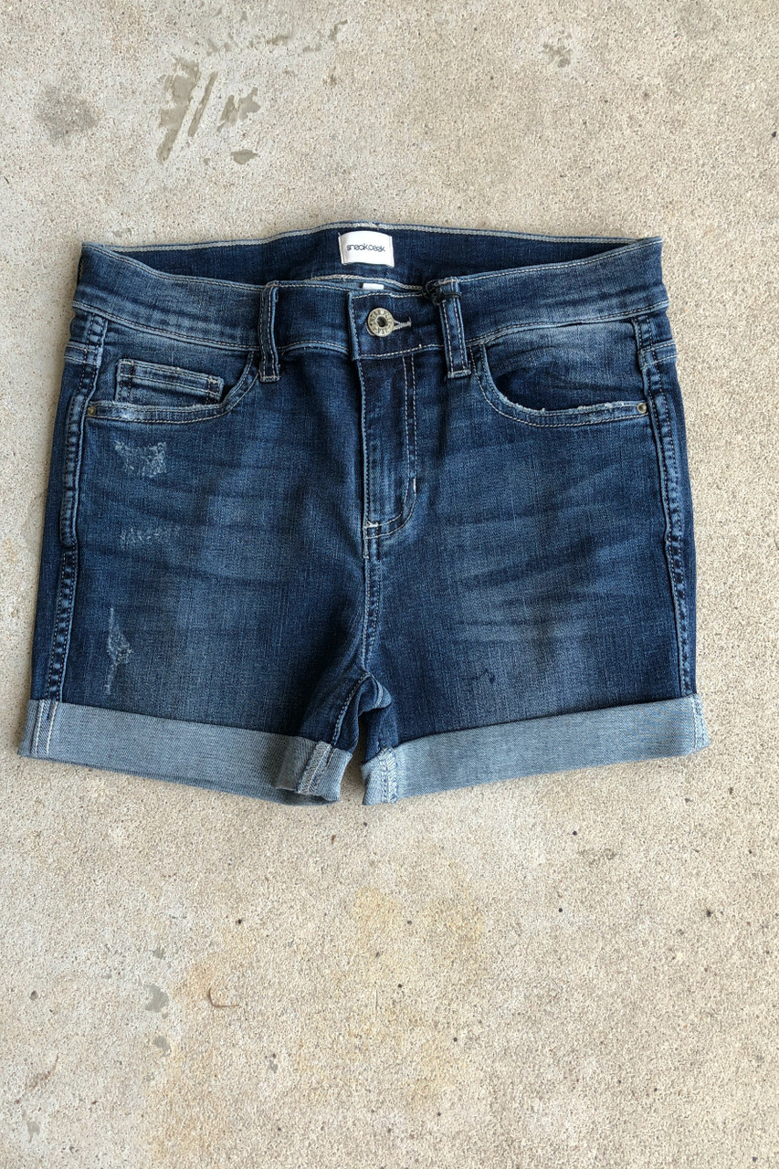 sneak peek denim shorts medium wash shorts | free shipping boutique