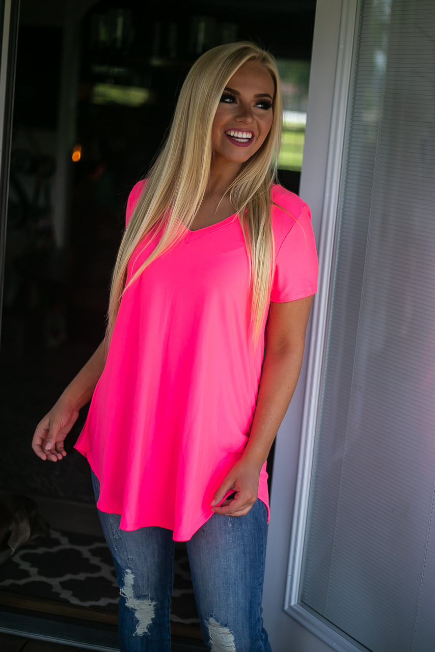 Live in Color Top: Hot Pink - Off the Racks Boutique