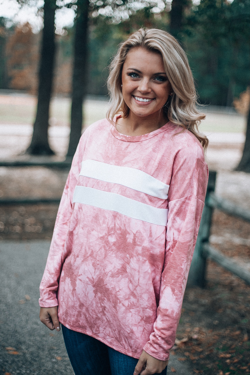 Varsity Blues Top: Pink - Off the Racks Boutique