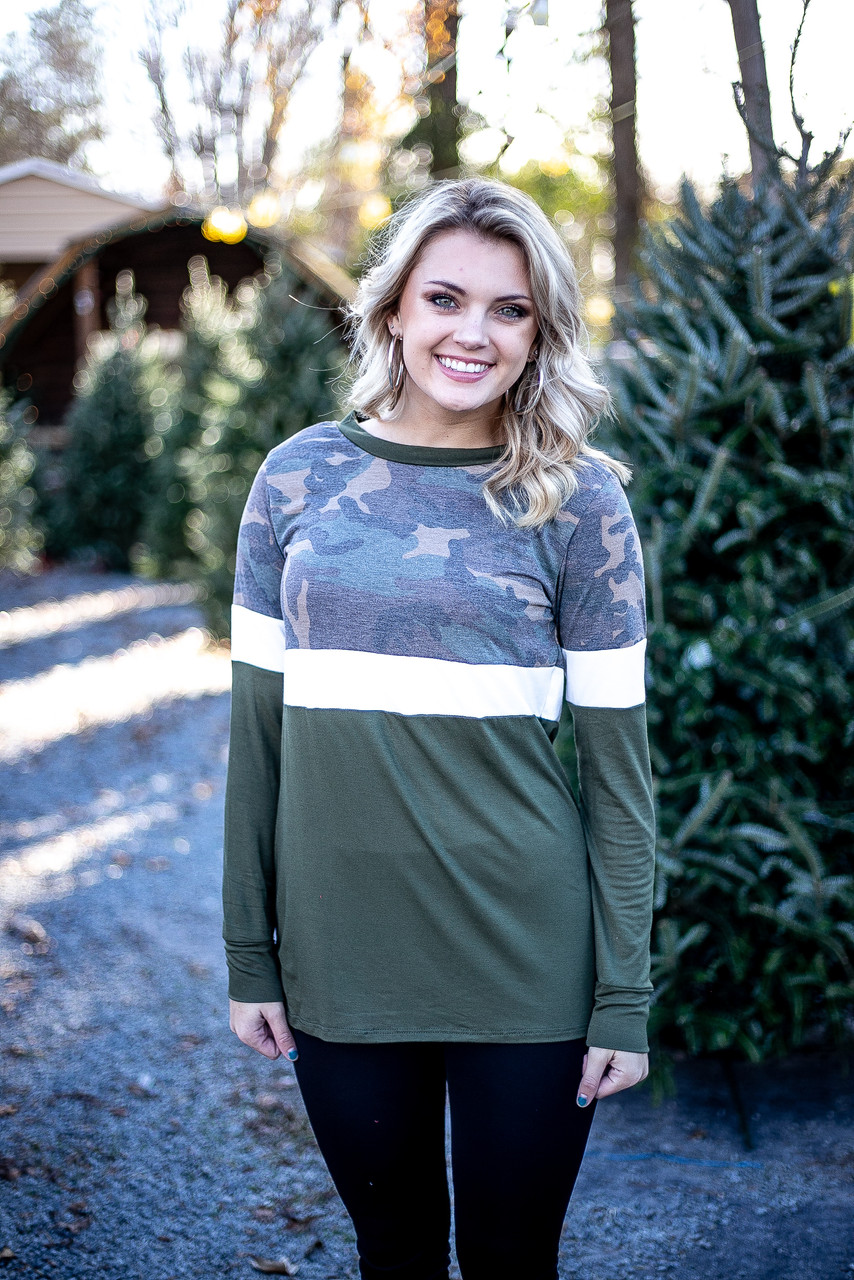 Getting By Top: Camo - Off the Racks Boutique