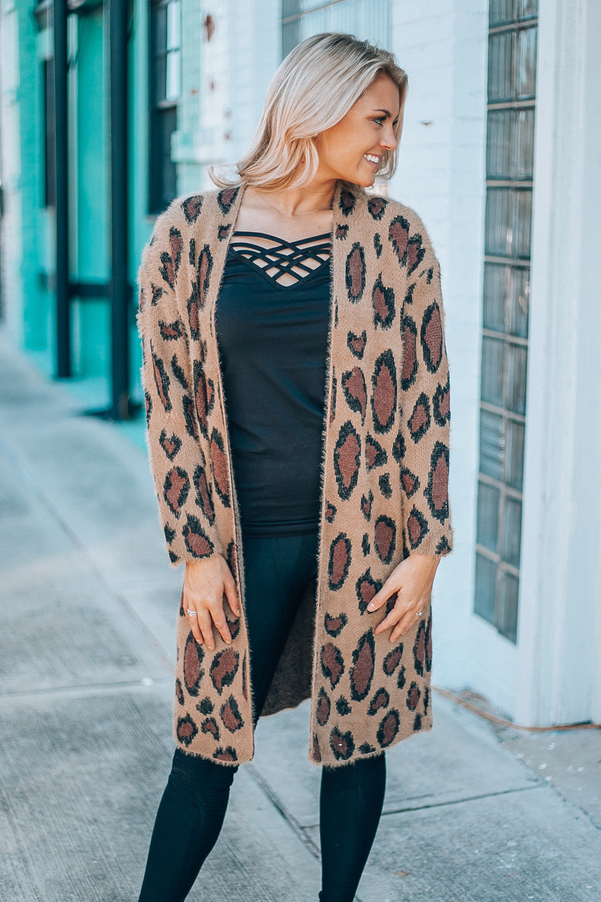 Walk on the Wild Side Cardigan: Leopard - Off the Racks Boutique