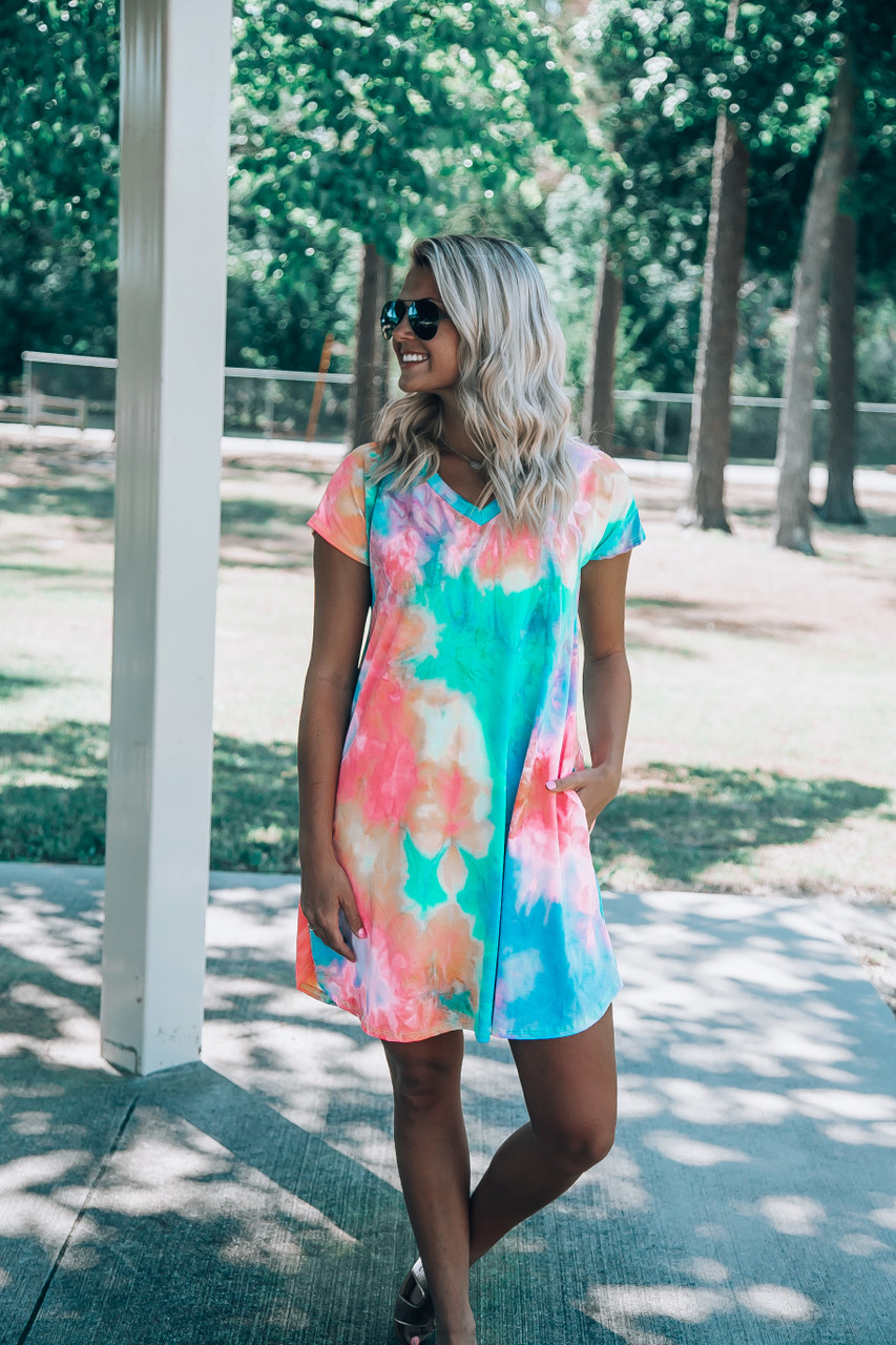 Under The Palms Dress Neon Multi Off The Racks Boutique