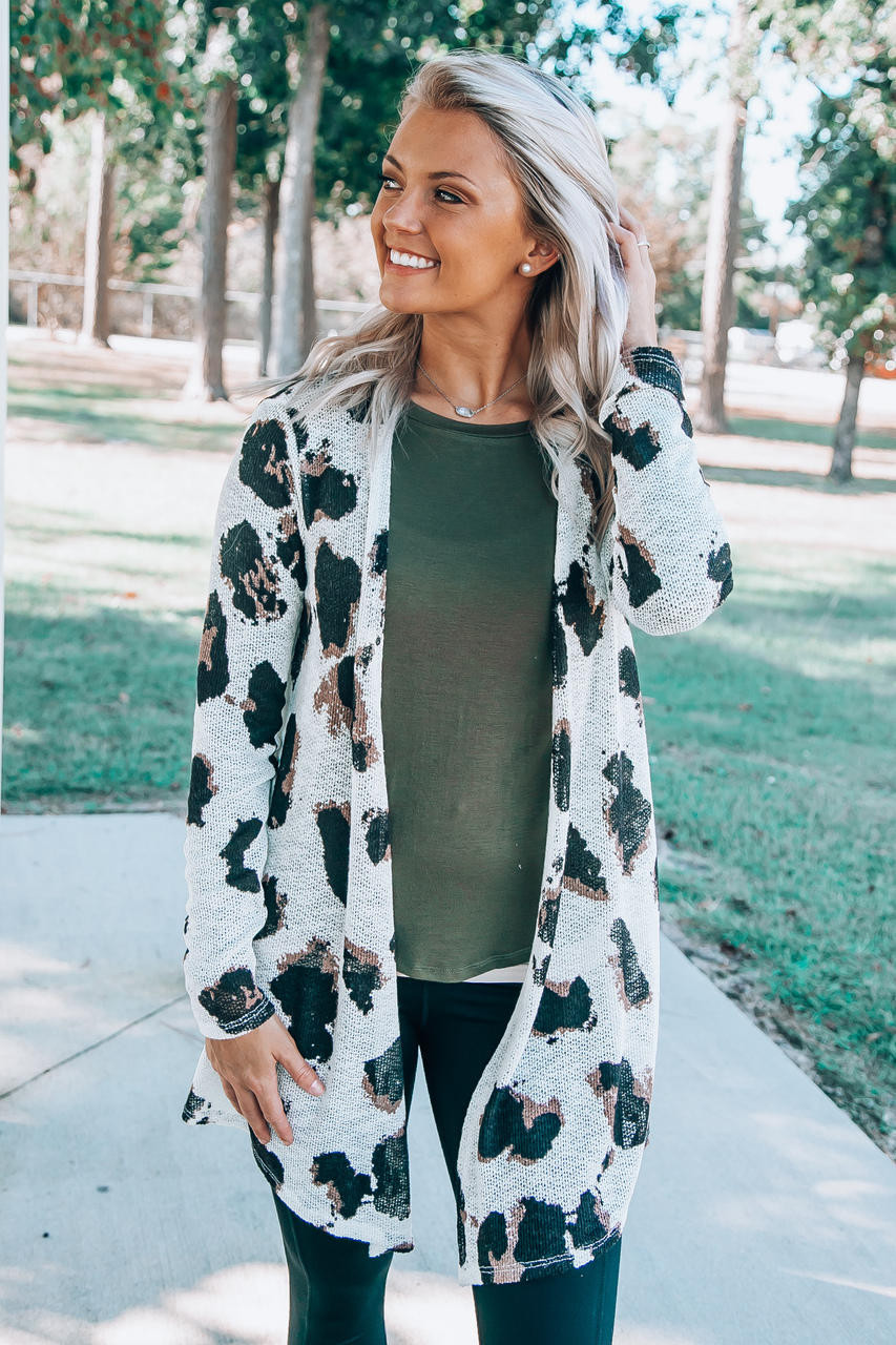 On the Wild Side Cardigan: Ivory - Off the Racks Boutique