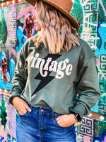 Vintage Sweatshirt: Olive  Vintage Sweatshirt: Olive