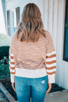 Relive the Magic Pullover Sweater Top: Tan Relive the Magic Pullover Sweater Top: Tan