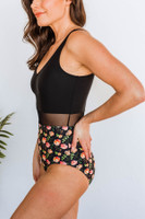 Collecting Seashells One Piece Swimsuit: Black