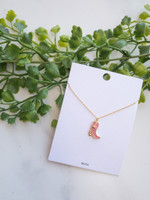 Cowboy Boots Necklace: Pink