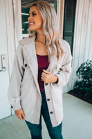 Beautiful Things Fleece Shacket: Sand Beige Beautiful Things Fleece Shacket: Sand Beige