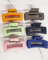 Matte Cut Out Rectangle Shape Claw: Colorful Options