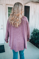 Crushing On You Melange Shacket: Eggplant