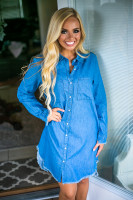 Finally Found You Chambray Dress: Light Denim Finally Found You Chambray Dress: Light Denim