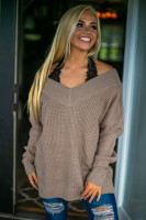 Weekend Vibes Sweater Tunic: Taupe Weekend Vibes Sweater Tunic: Taupe
