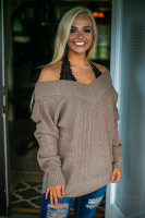 Weekend Vibes Sweater Tunic: Taupe Weekend Vibes Sweater Tunic: Taupe