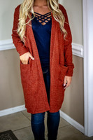 Feeling Good Cardigan: Rust Feeling Good Cardigan: Rust