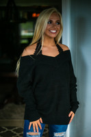 Weekend Vibes Sweater Tunic: Black Weekend Vibes Sweater Tunic: Black