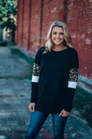 Living in Leopard Top: Black Living in Leopard Top: Black