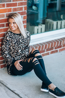 Lesley Distressed Leggings: Black